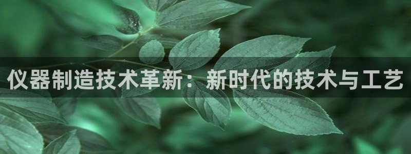天宏娱乐秦叔的大哥：仪器制造技术革新：新时代的技术与工艺